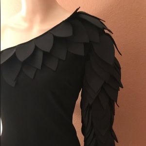 Eleganzarella Dresses Nwt Eleganzarella Black Petal Tiered Midi Dress
